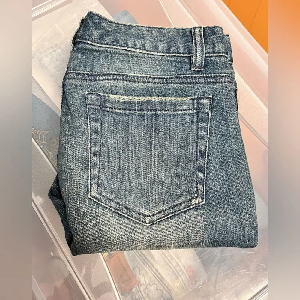 Michael Kors Blue Skinny Denim Jeans Embroidered Aplique Rare Sz 2